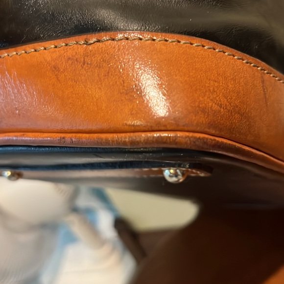 Dooney & Bourke Satchel Smooth leather Black/ brown dome top excellent cond. - Picture 17 of 17